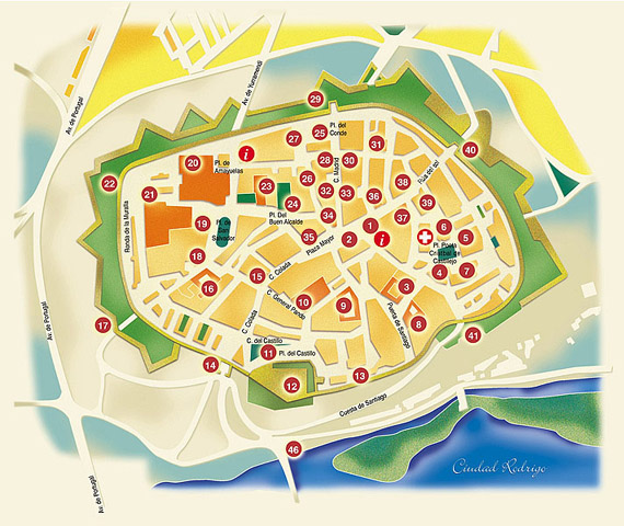 Mapa callejero de Ciudad Rodrigo